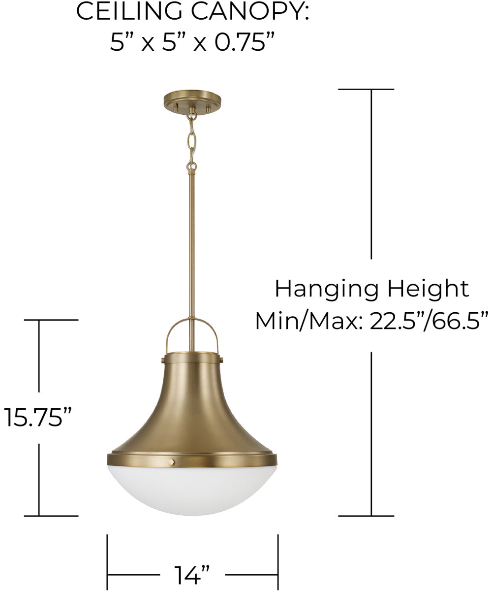 Arlo 1-Light Pendant Aged Brass