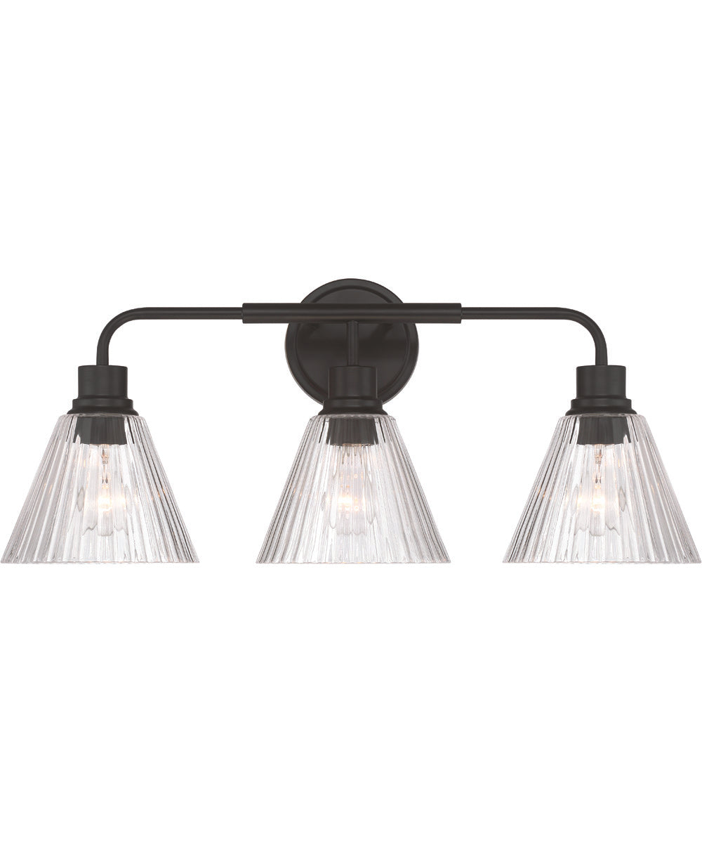 Pleated 3-Light Lighting Flat Black