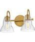 Vera 2-Light Small Two Light Vanity in Lacquered Brass