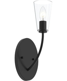 Jheni 1-Light Wall Sconce with Clear Glass Shades Matte Black