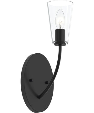 Jheni 1-Light Wall Sconce with Clear Glass Shades Matte Black