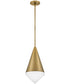 Betty 1-Light Small Pendant in Lacquered Brass