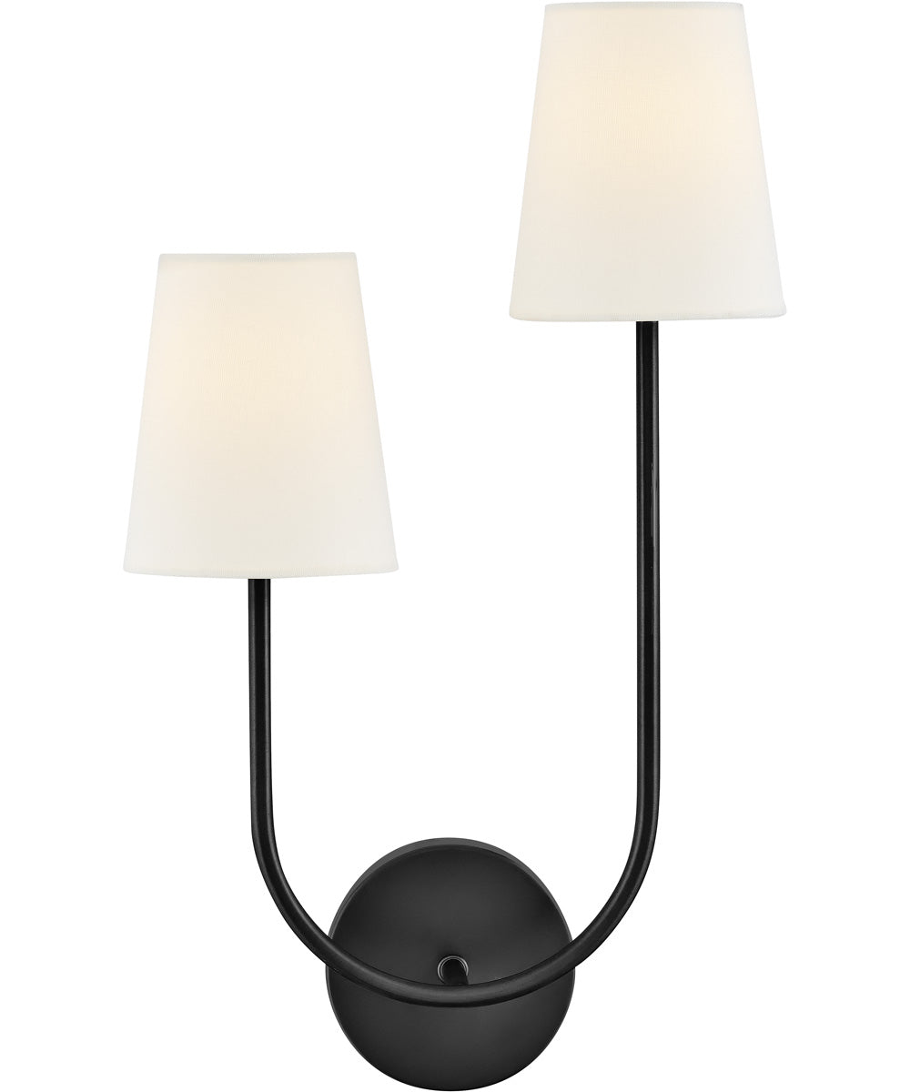 Cora 2-Light Large Two Light Sconce in Black