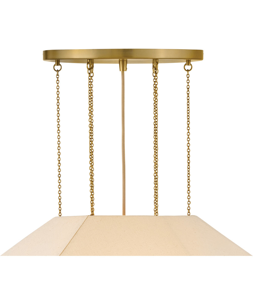 Lyla 4-Light Medium Convertible Chandelier in Lacquered Brass