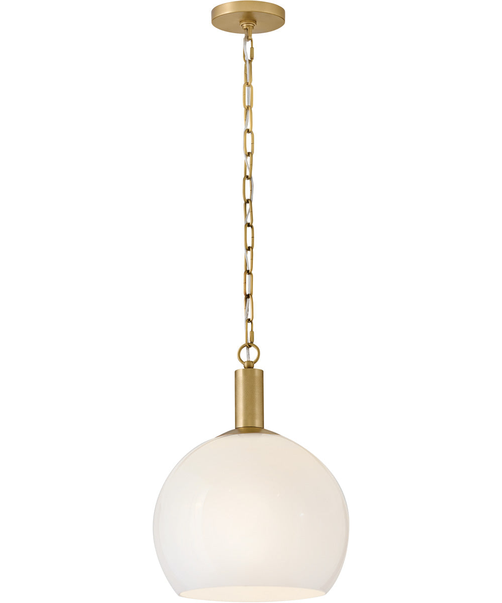 Rivi 1-Light Medium Pendant in Lacquered Brass