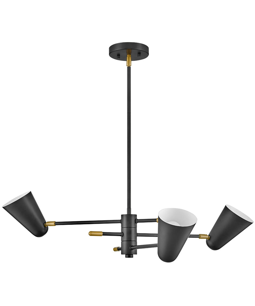 Birdie 3-Light Medium Convertible Mobile Single Tier Chandelier in Black