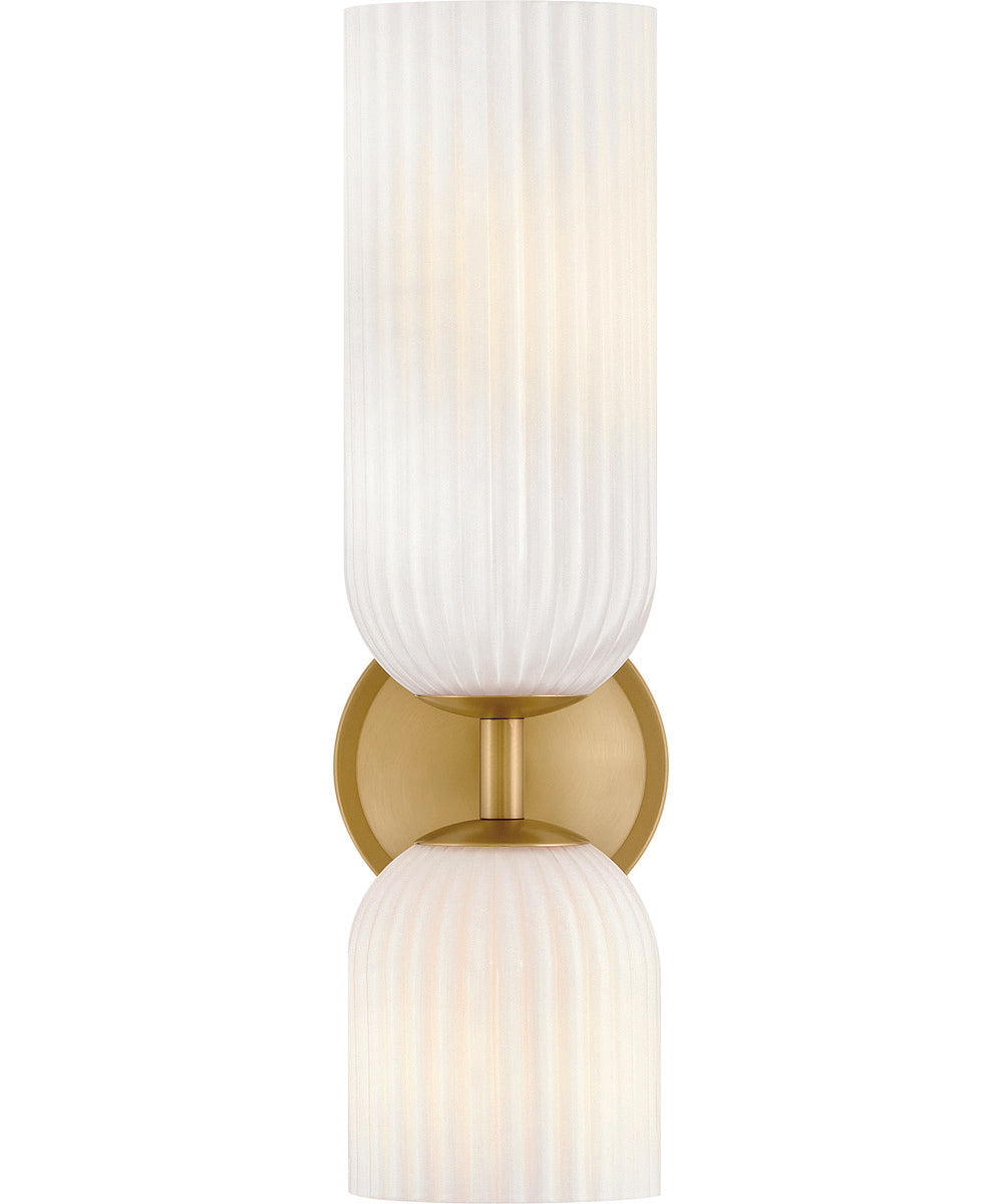 Ava 2-Light Medium Two Light Sconce in Lacquered Brass
