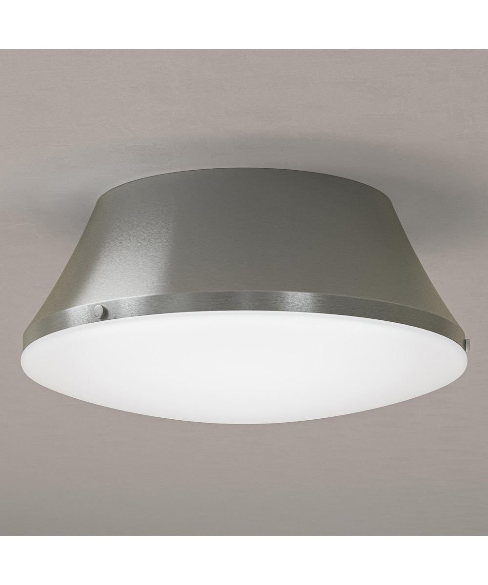 Avra Large 3-Light Flush Mount with Etched White Glass Shade Brushed Nickel