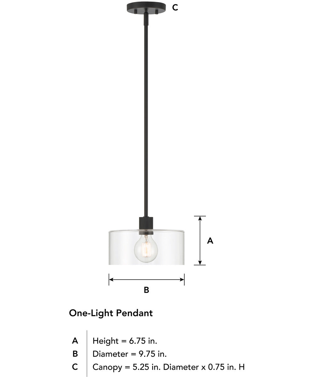 Vibrato 1 Light Pendant Matte Black