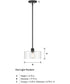 Vibrato 1 Light Pendant Matte Black
