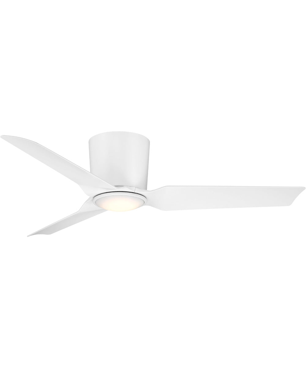 Rynn 48-in. 3-Blade Flush Mount Modern LED Ceiling Fan Matte White