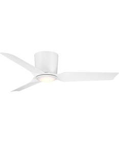 Rynn 48-in. 3-Blade Flush Mount Modern LED Ceiling Fan Matte White