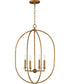 Martel 4-Light Pendant Etruscan Gold