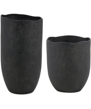 Komorebi Indoor-Outdoor Black Vases Set of 2