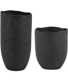 Komorebi Indoor-Outdoor Black Vases Set of 2
