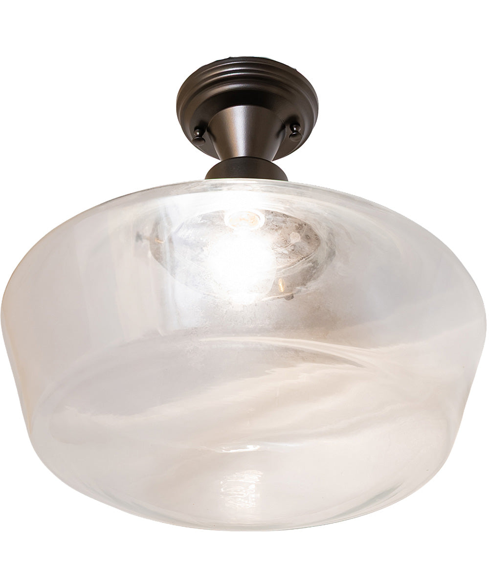 16" Wide Revival Schoolhouse Traditional Globe Semi-Flush Mount