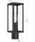 Ryle 1-Light Post Mount Lantern with Clear Glass Panels Matte Black