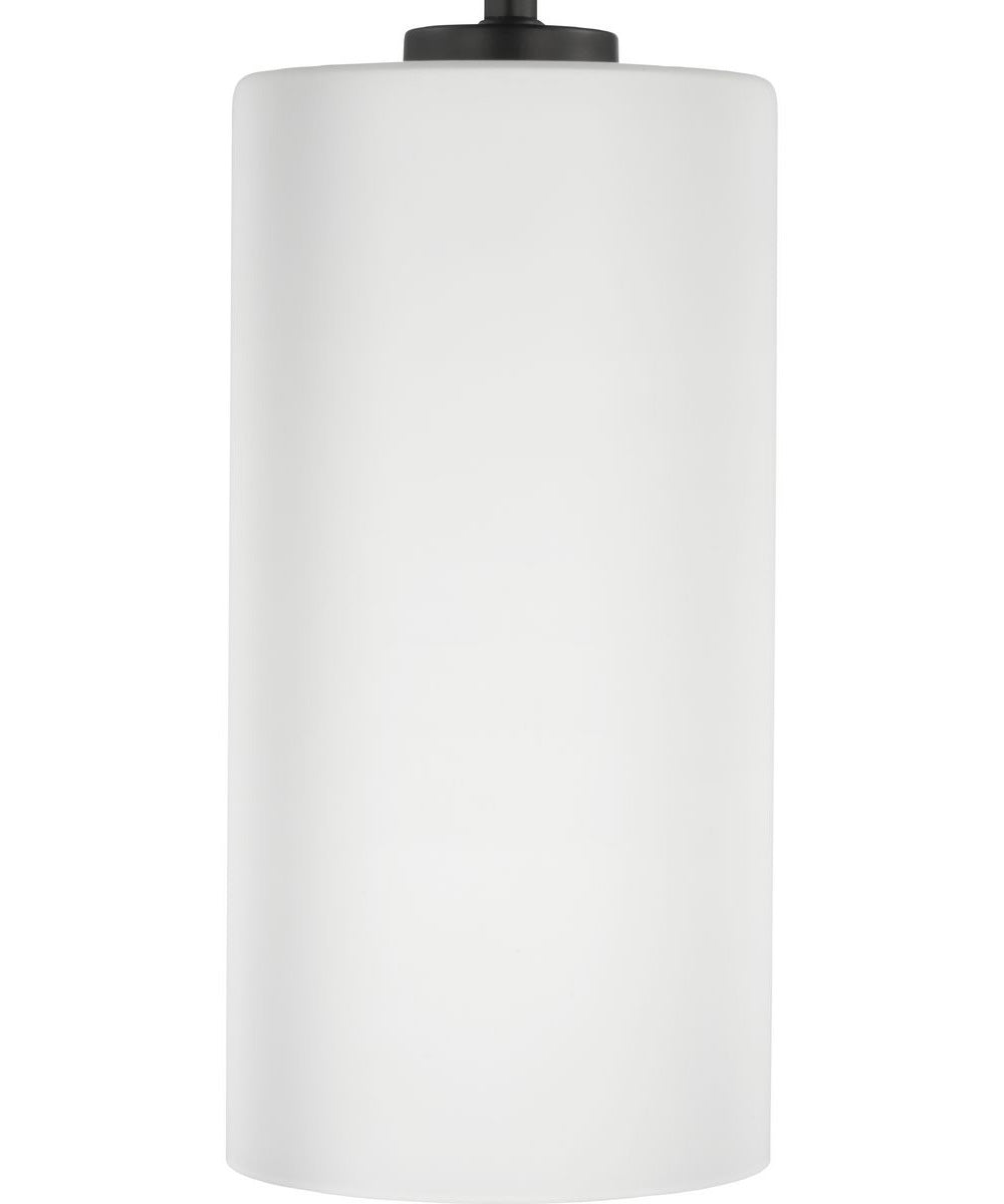 Vertex 1-Light Etched White Foyer Light Matte Black