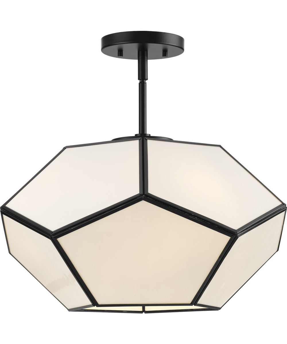 Latham 18 in. 3-Light Flush Mount Matte Black
