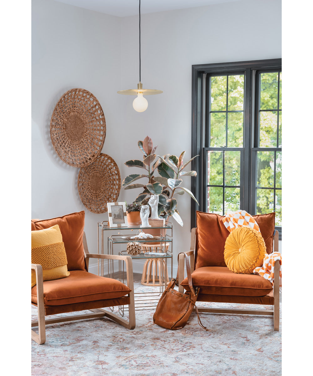 Lulu 1-Light Medium Convertible Pendant in Lacquered Brass