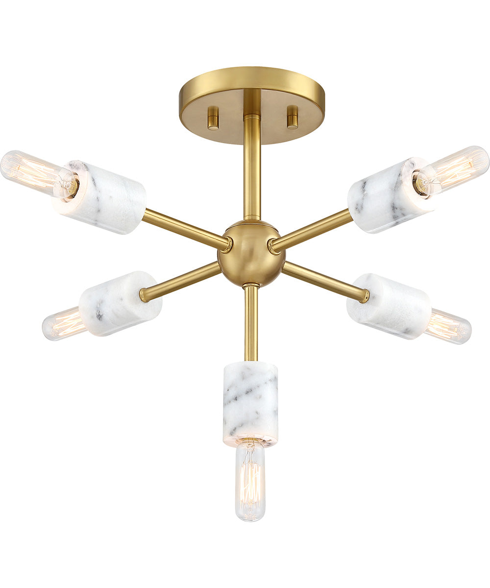 Star Dust 5 Light Semi Flush Mount Brushed Gold