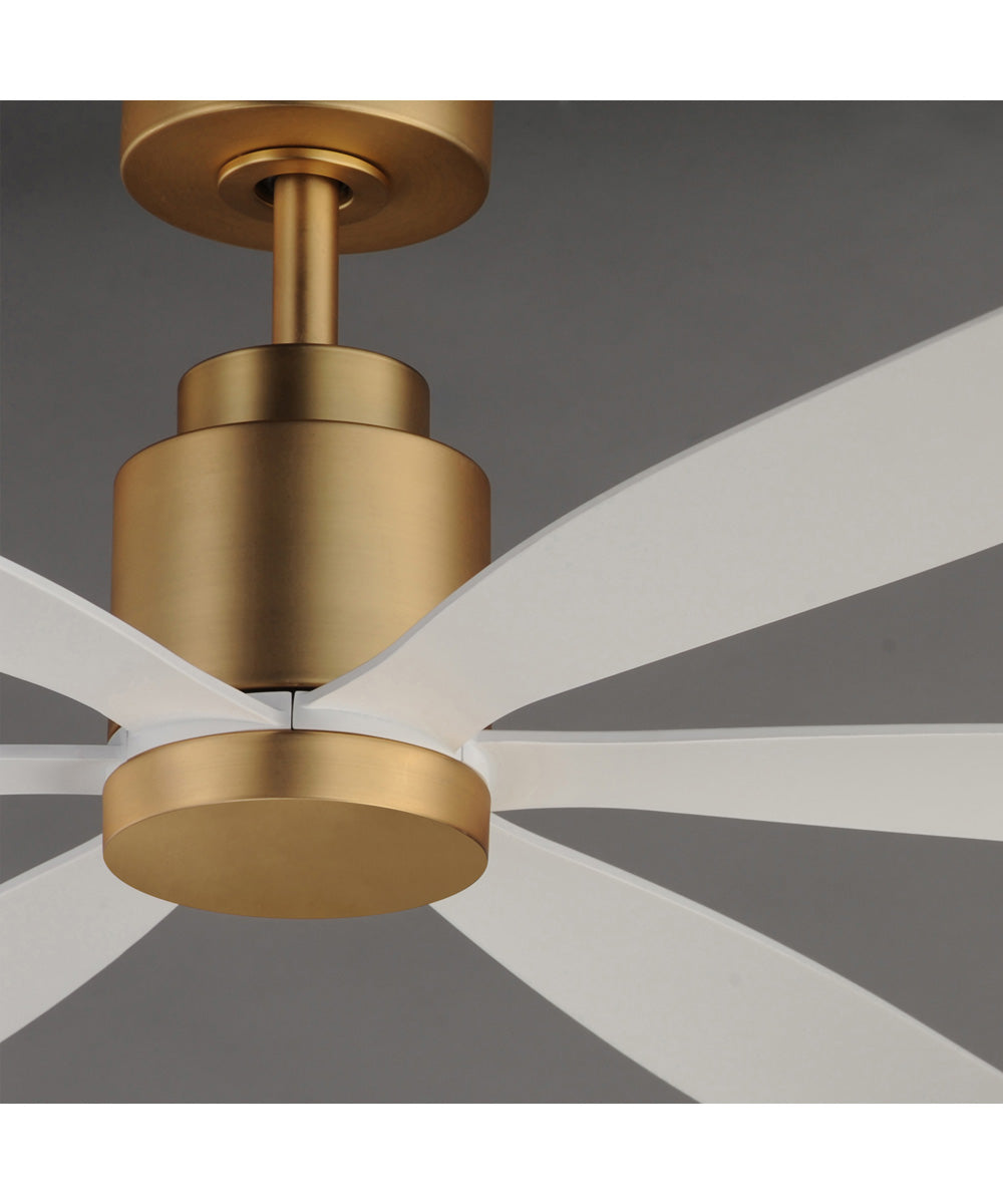 Petals 60 inch 6-Blade Fan w LED White/Natural Aged Brass