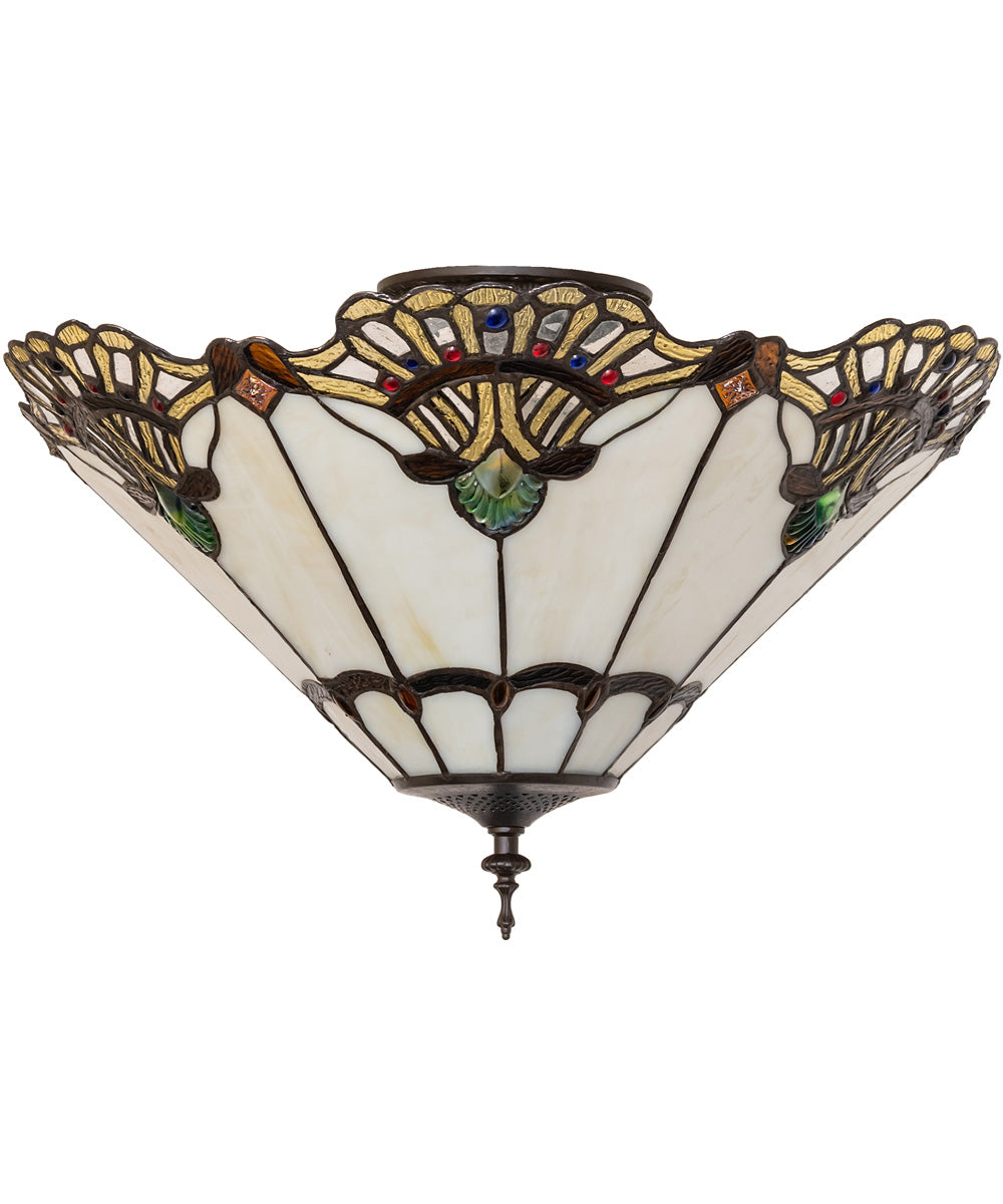 20" Wide Shell with Jewels Flush Mount
