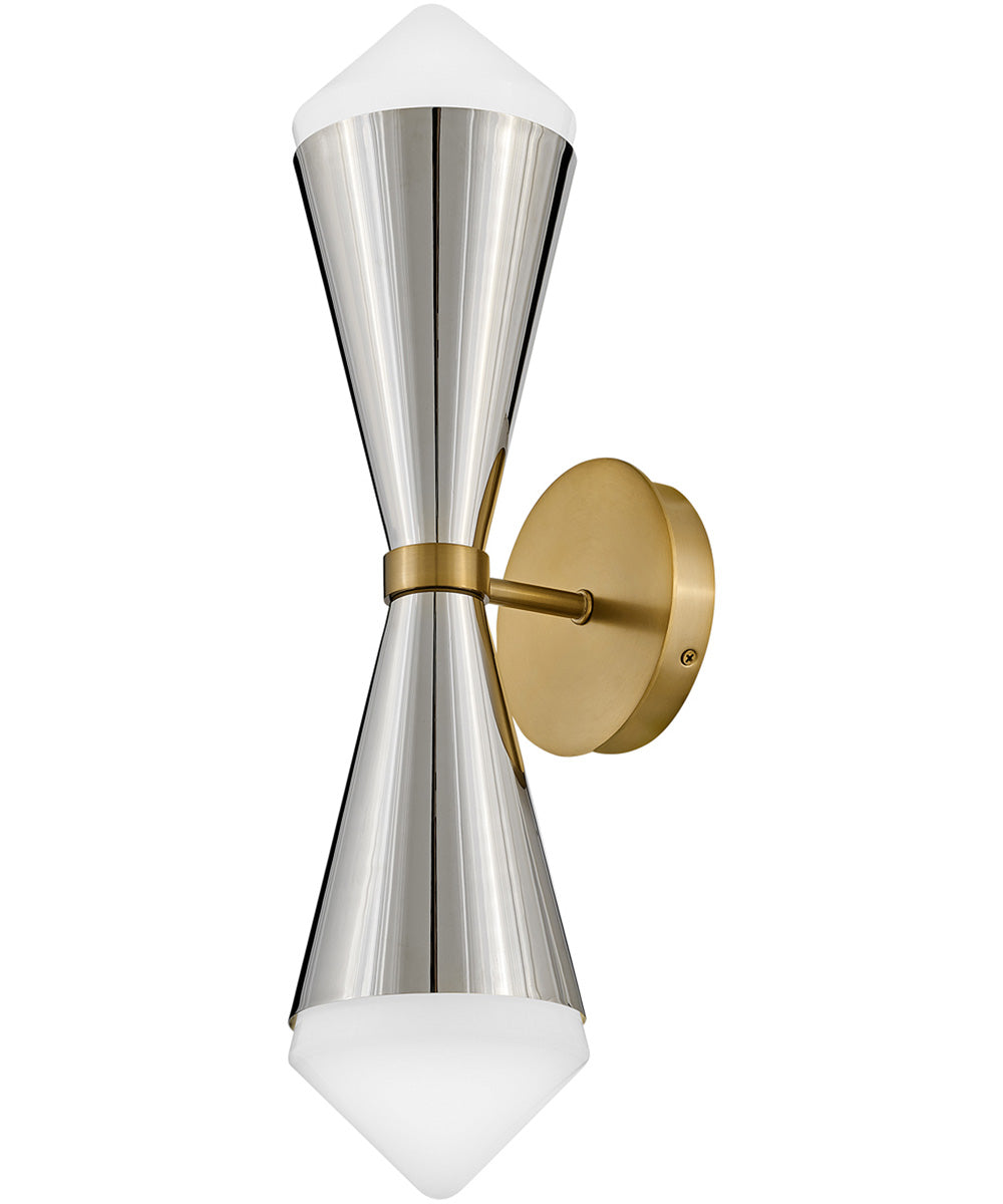 Betty 2-Light Large Two Light Sconce in Polished Nickel