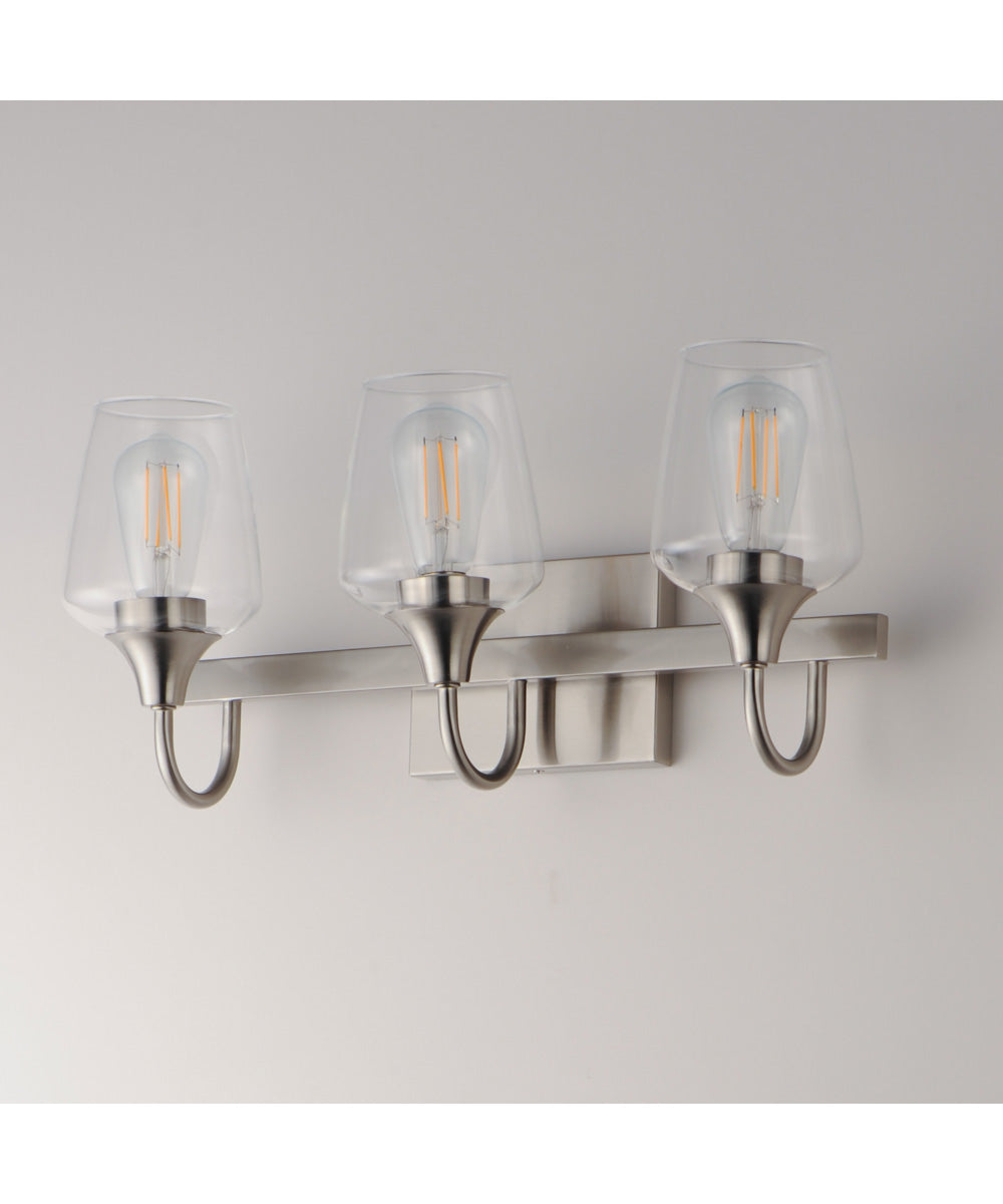 Goblet 3-Light Wall sconce Satin Nickel