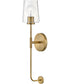 Kline 1-Light Large Single Light Tall Sconce in Lacquered Brass