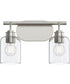 Reines 2-Light Bath Vanity with Clear Glass Shades Brushed Nickel