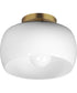 Glazed Flush Mount White/Natural Aged Brass