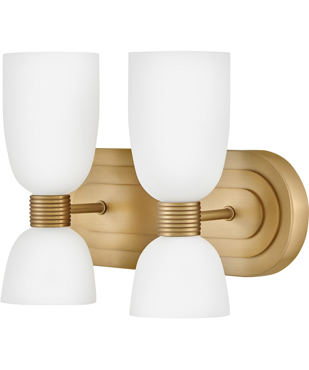 Tallulah 4-Light Small Two Light Vanity in Lacquered Brass