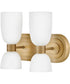 Tallulah 4-Light Small Two Light Vanity in Lacquered Brass
