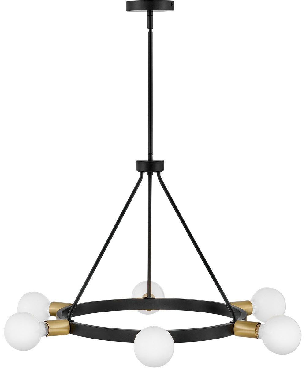 Orla 6-Light Medium Single Tier Chandelier in Black