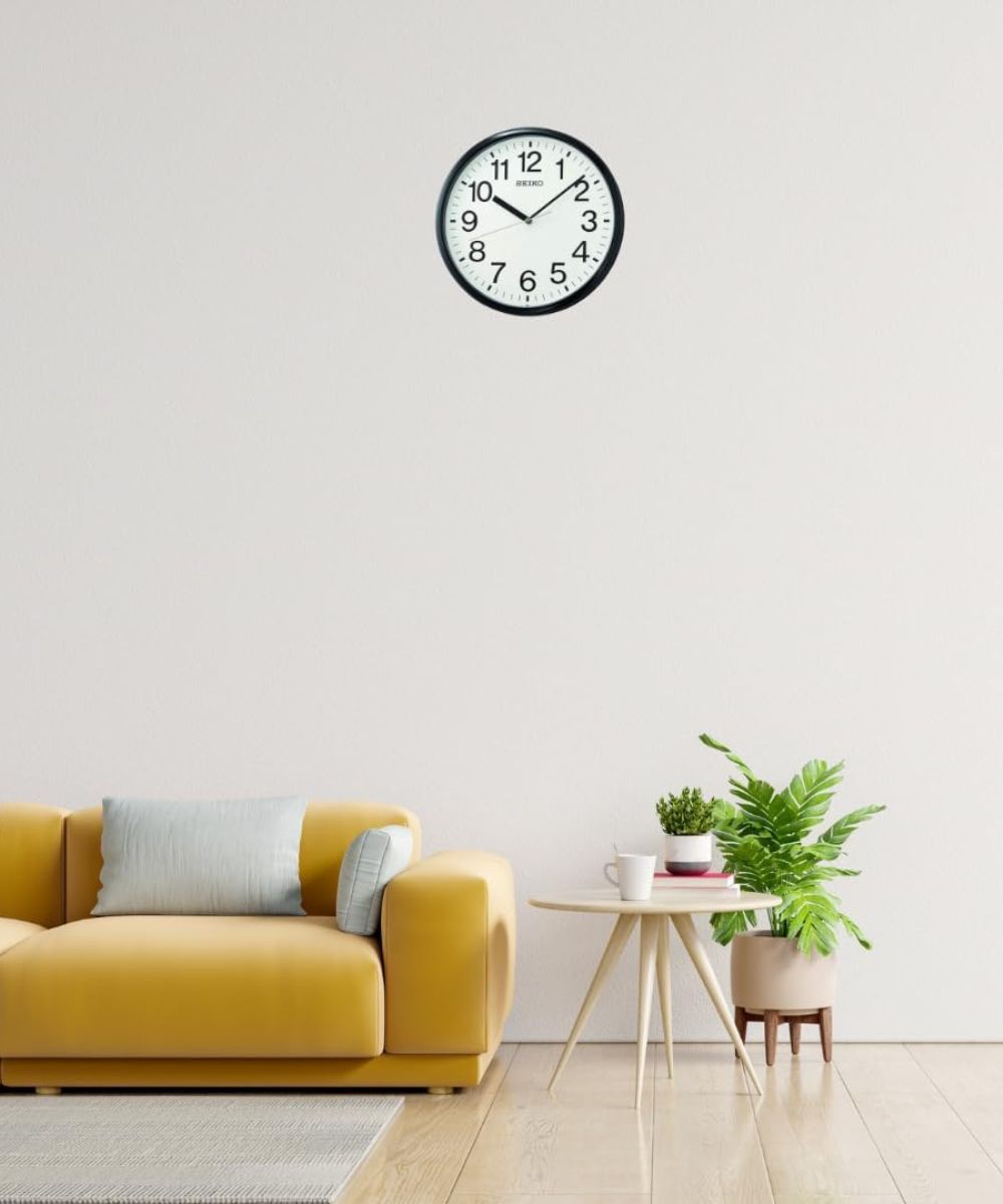 OPEN BOX 12" Business Wall Clock Black Glass Cover