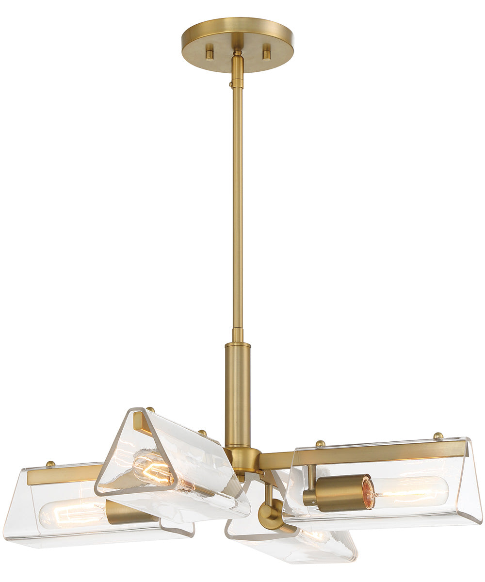 Latitude 4 Light Chandelier  Brushed Gold