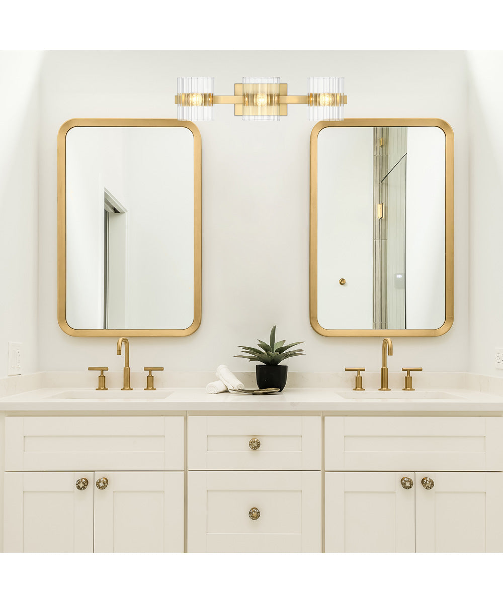 Aries 3 Light Vanity Brushed Gold