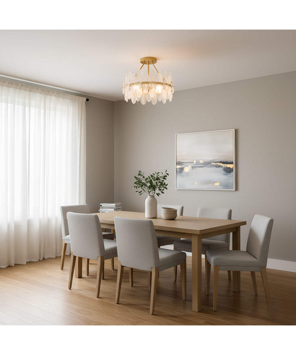 Abigail 4-light Semi Flush Mount Brushed Gold