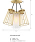Liana 4 Light Semi Flush Mount Brushed Gold