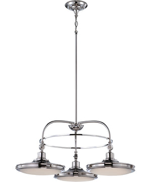 30"W Houston 3-Light Chandelier Polished Nickel