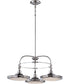 30"W Houston 3-Light Chandelier Polished Nickel