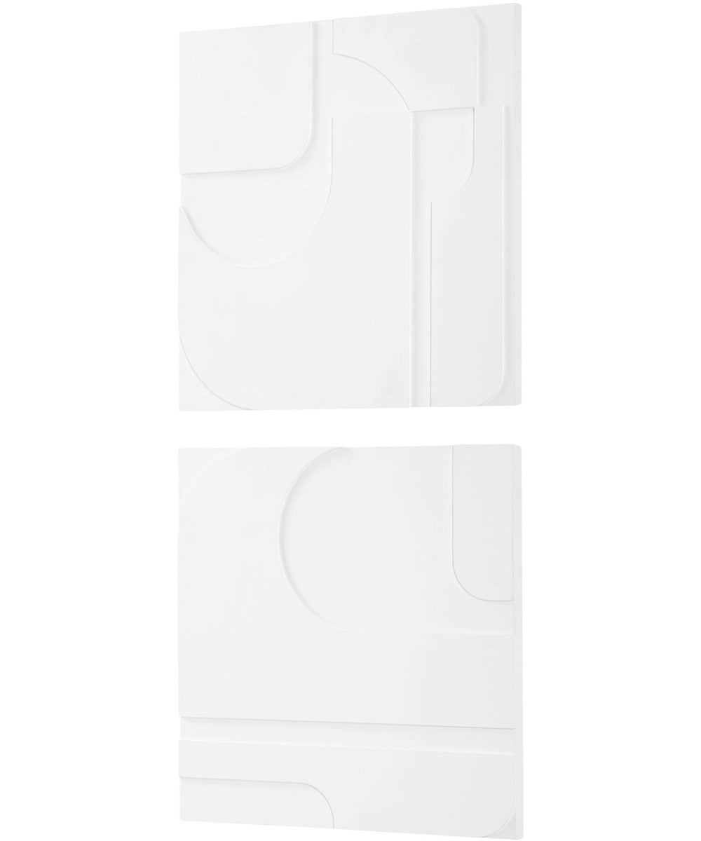 Contours White Wall Decor, Set of 2