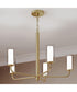 Mack 5-Light Chandelier with Layered Glass Shades Brushed Gold