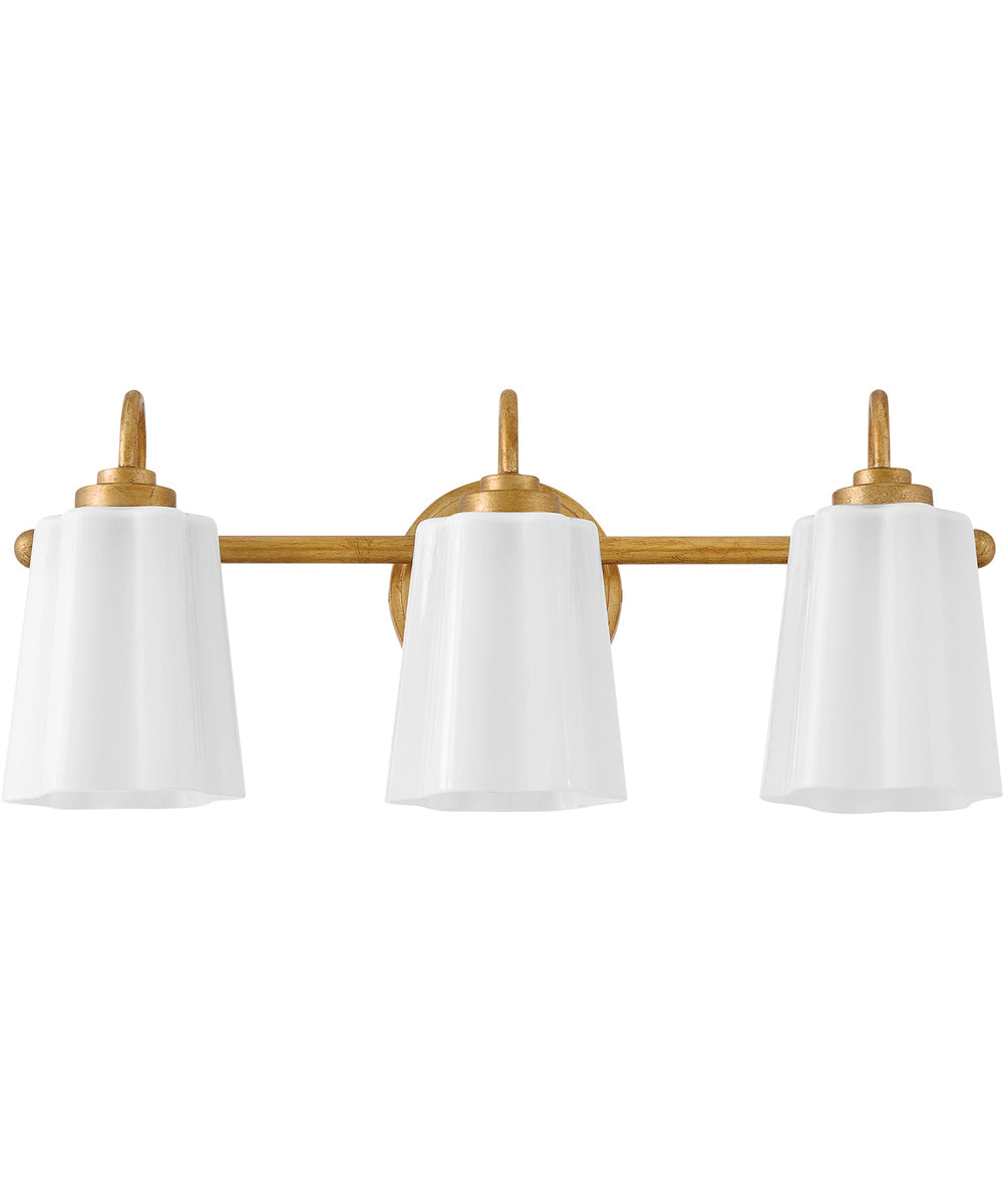 Honey 3-Light Medium Three Light Vanity in Distressed Brass