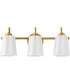 Honey 3-Light Medium Three Light Vanity in Distressed Brass