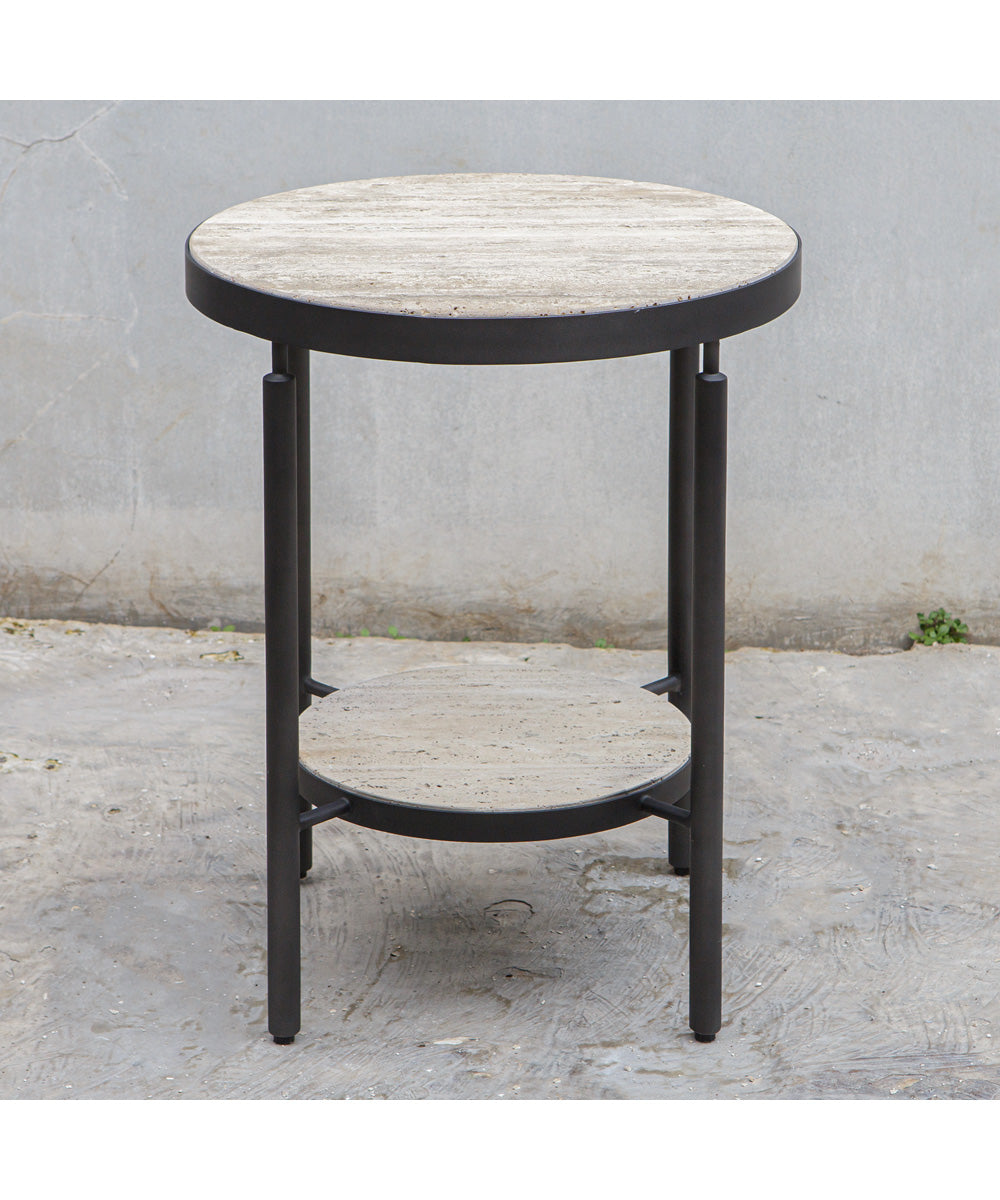Dauntless Travertine Side Table