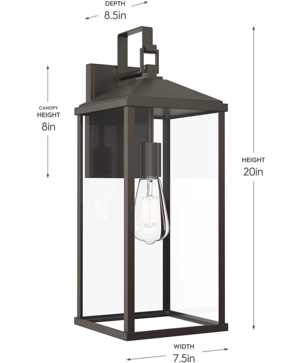 Cantley Extra Large Outdoor Wall Lantern with Clear Glass Panels Antique Bronze
