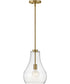 Frankie 1-Light Small Single Light Pendant in Lacquered Brass