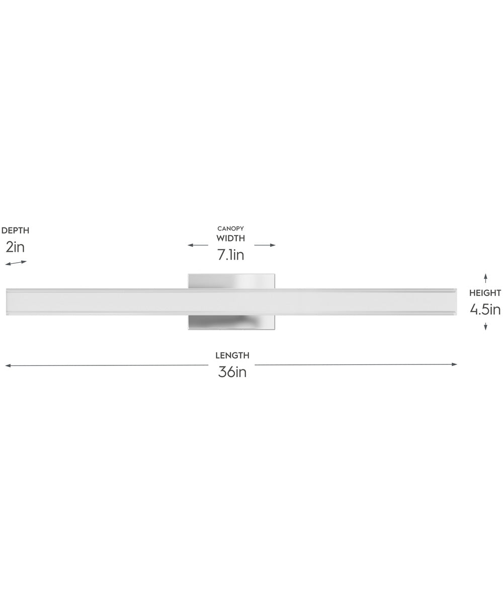 Phase 6.3 36 in. 5CCT Integrated LED Linear Vanity Light Polished Chrome